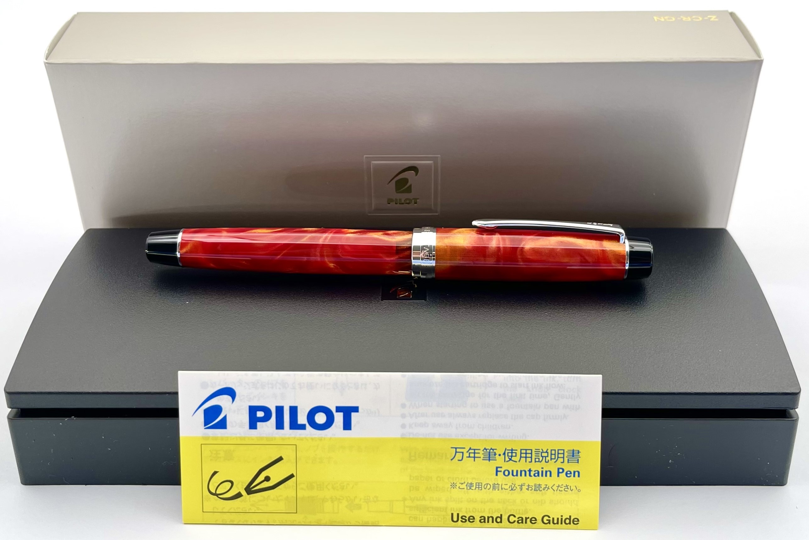 PilotCustomHeritageSpecialEditionMarbleOrangeFountainPen_F